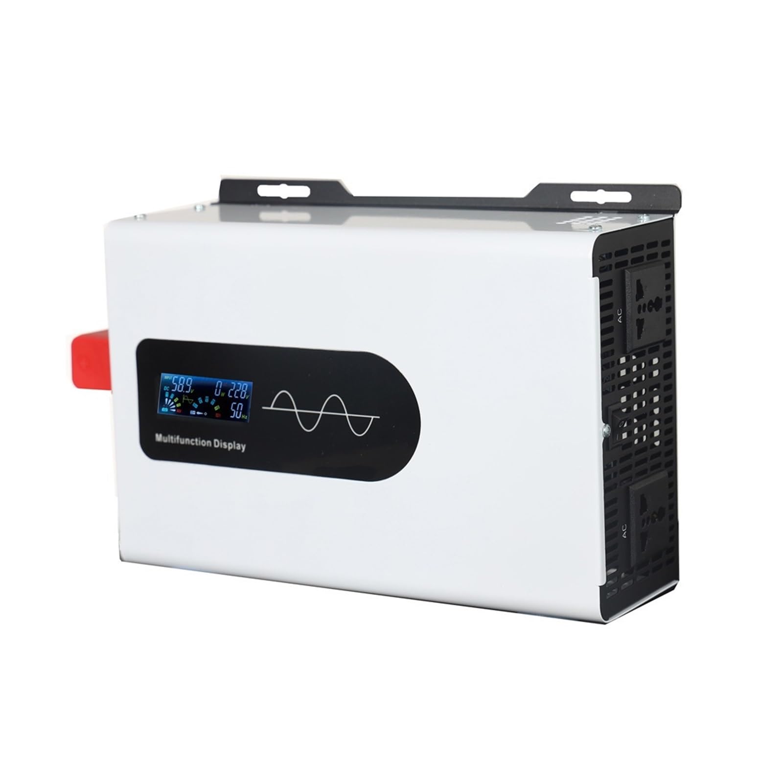 Inversor De Onda Sinusoidal Pura De 5KW 12V Banco De Energía Portátil Inversor Híbrido Solar 5000W DC 12V 24V 48V 60V 72V A Cargador De CA Protección contra bajo/sobrevoltaje (Color : White 6000W, S