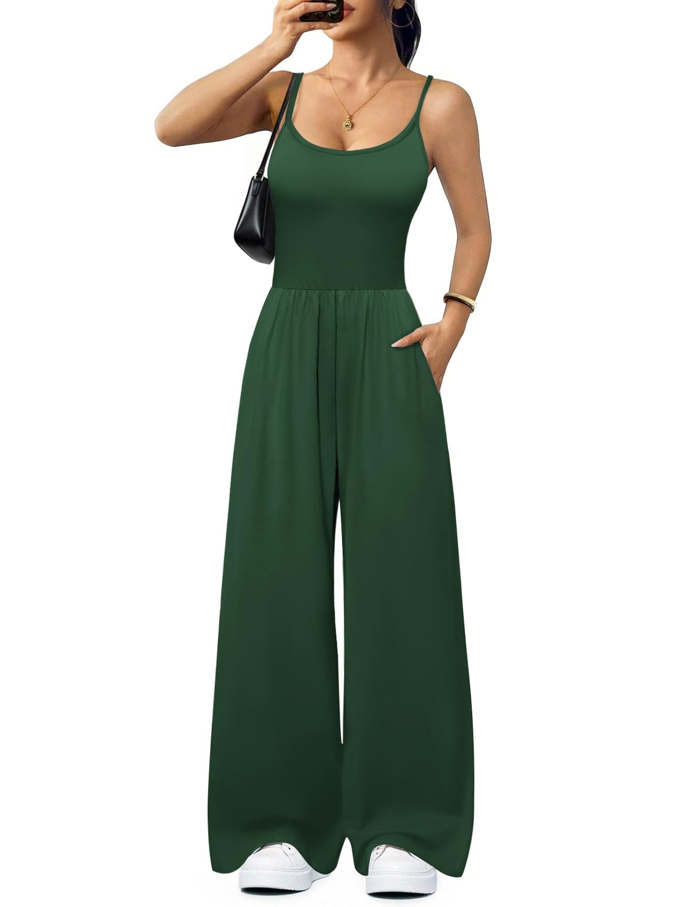 ekouaer Jumpsuits for Women Sleeveless Spaghetti Strap Womens Jumpsuit One Piece Wide Leg Summer Romper With Pockets 2026-picture-18