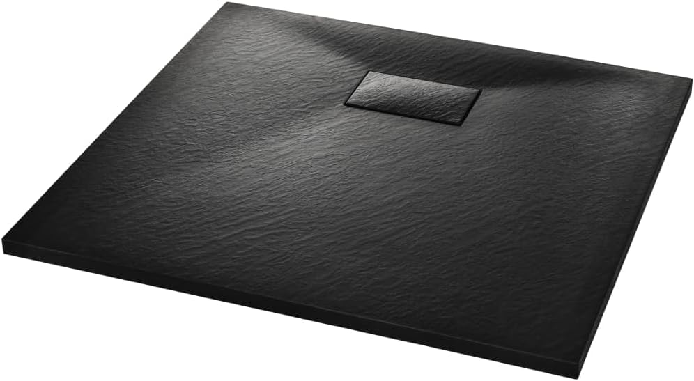 vidaXL Low Profile Black Shower Base Tray - 35.4"x31.5" - Durable, Stain- SMC Material - Skid- Surface - Easy Cleaning