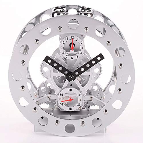 Reloj de engranaje mecánico CFWSHJ con alarma creativa y diseño de fruta blanca de melocotón