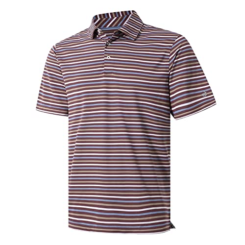 Golf Shirts For Men Short Sleeve Dry Fit Performance Multicolored Striped Pique Men’s Collared Polo Shirts #TOP5