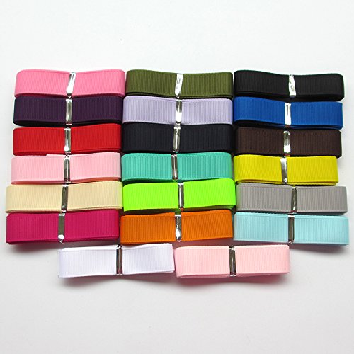 Chenkou Craft Verschiedene Ripsbänder 20 Yards insgesamt 20 Farben, 5/8"(15mm) Cover