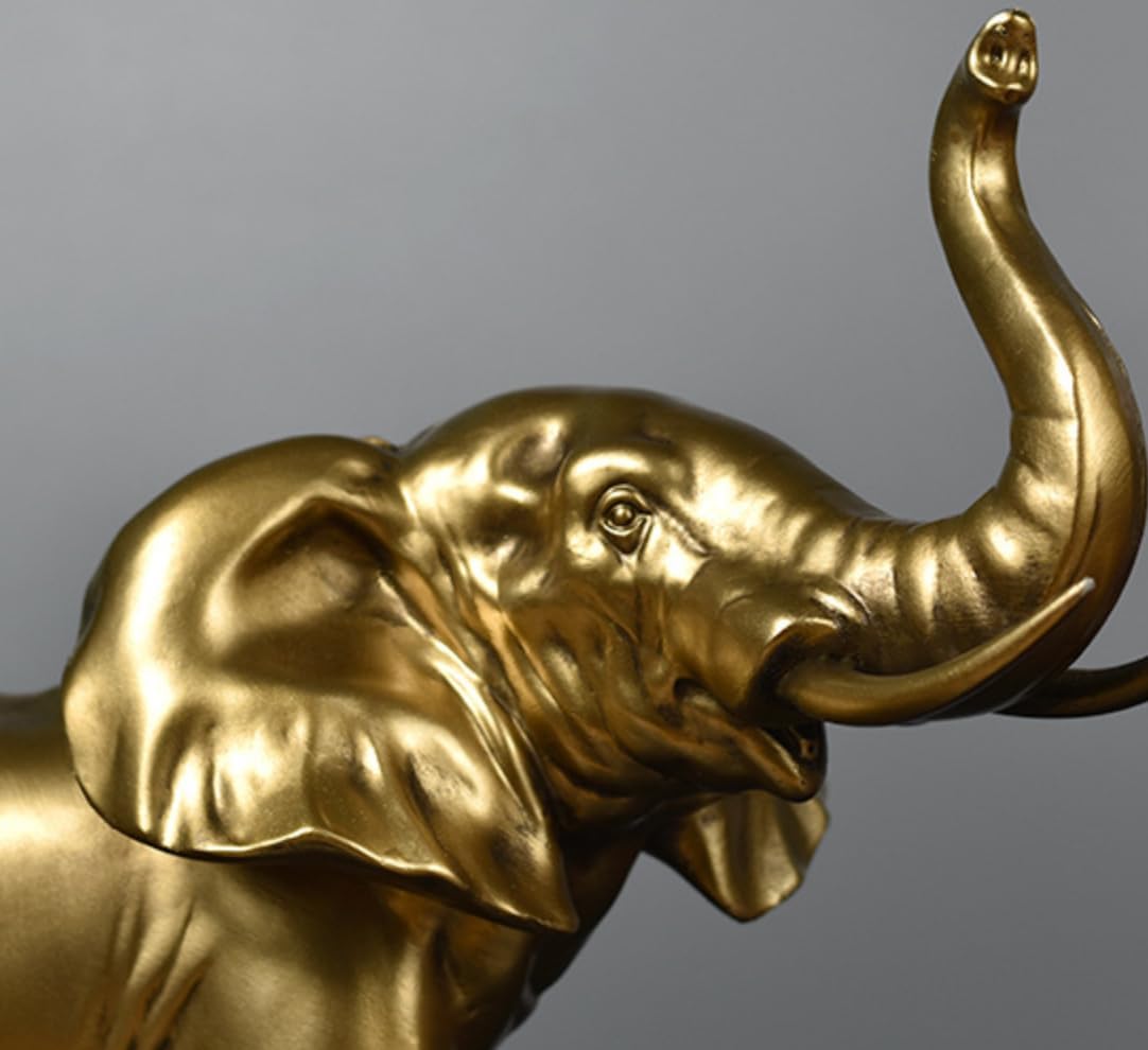 HealthEmpire Golden Resin Elephant Statues,Mother and Child Elephant, Home Decor Statue