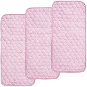 BlueSnail Quilted Thicker Longer Waterproof Changing Pad Liners for Babies 3 Count (Pink)