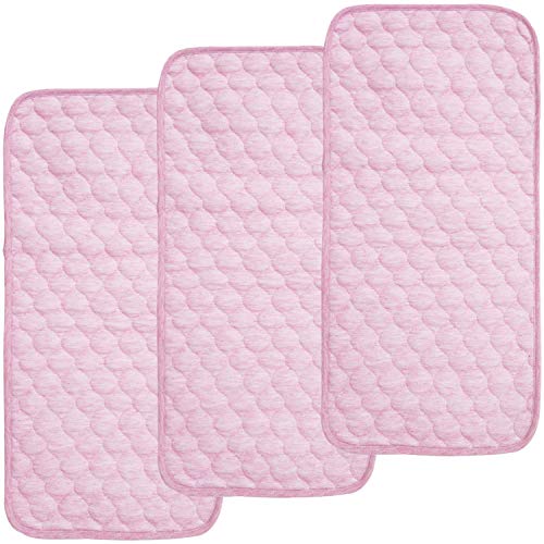 Image of BlueSnail Quilted Thicker Waterproof Changing Pad Liners,3 Count(Pink 13” x 27”)