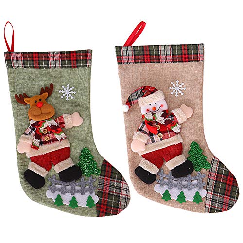 strimusimak Xmas Stocking Sock Snowman Santa Bear Xmas Gift Candy Bag Hanging Ornament Old Man*