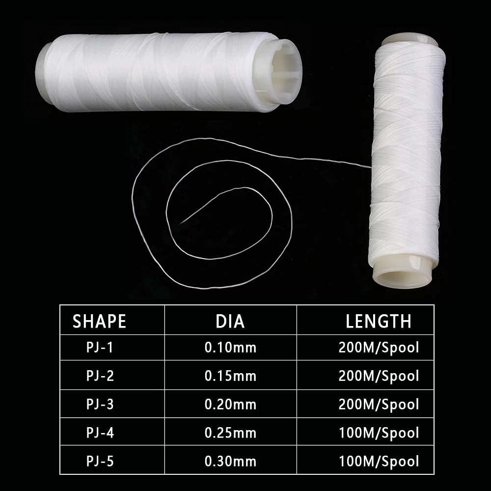 DPWOUM 1Pc White Thread Spool Nylon High Tensile Elastic Thread Spool Polyester Bait Floating Line Sea Fishing Lure Wire Fishing Tackle Accessories Monofilament Fishing Line Sports and Outdoors