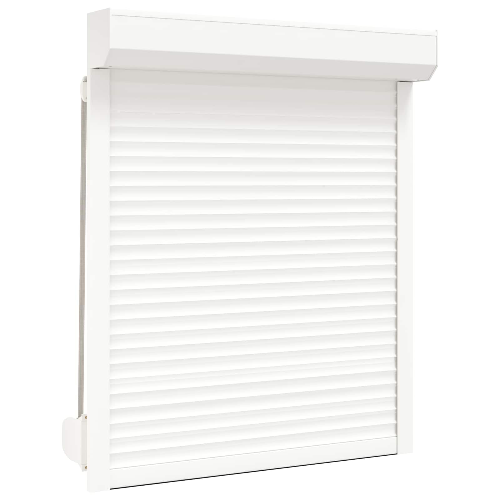 Volet roulant 100 x 130 cm en aluminium et polyuréthane pour fenêtre, volet roulant manuel avec rail de guidage, brise-vue pour extérieur