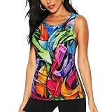 canotta da donna con stampa graffiti ad asciugatura rapida, senza maniche, abbigliamento sportivo traspirante, nero , l