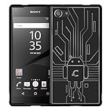 Sony Xperia Z5 Compact Case, Cruzerlite Bugdroid Circuit Case Compatible for Sony Xperia Z5 Compact - Black