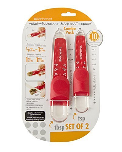 Kitchen Art Adjustable Teaspoon & Tablespoon Set, Red by Kitchen Art