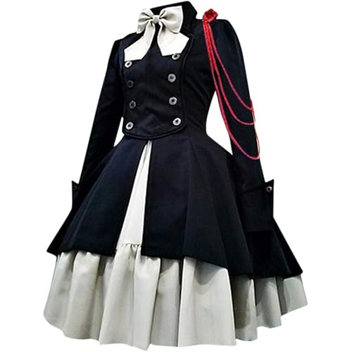 Gothic Clothes for Women, Vintage Gothic Dress for Women Bow Ruffle Short Renaissance Steampunk Dress