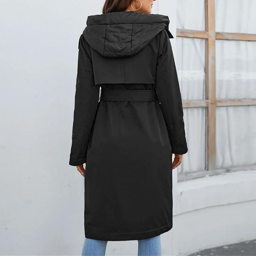 Pulcykp Women's Long Fashion Down Jacket Lightweight Parka For Spring And Fall