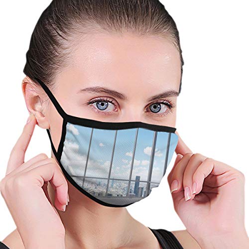 Preisvergleich Produktbild QIUTIANXIU Stadtbild-Büro mit sonnigem Himmels-Druck Staubwaschbarer wiederverwendbarer Mund Warmes winddichtes Baumwollgesicht