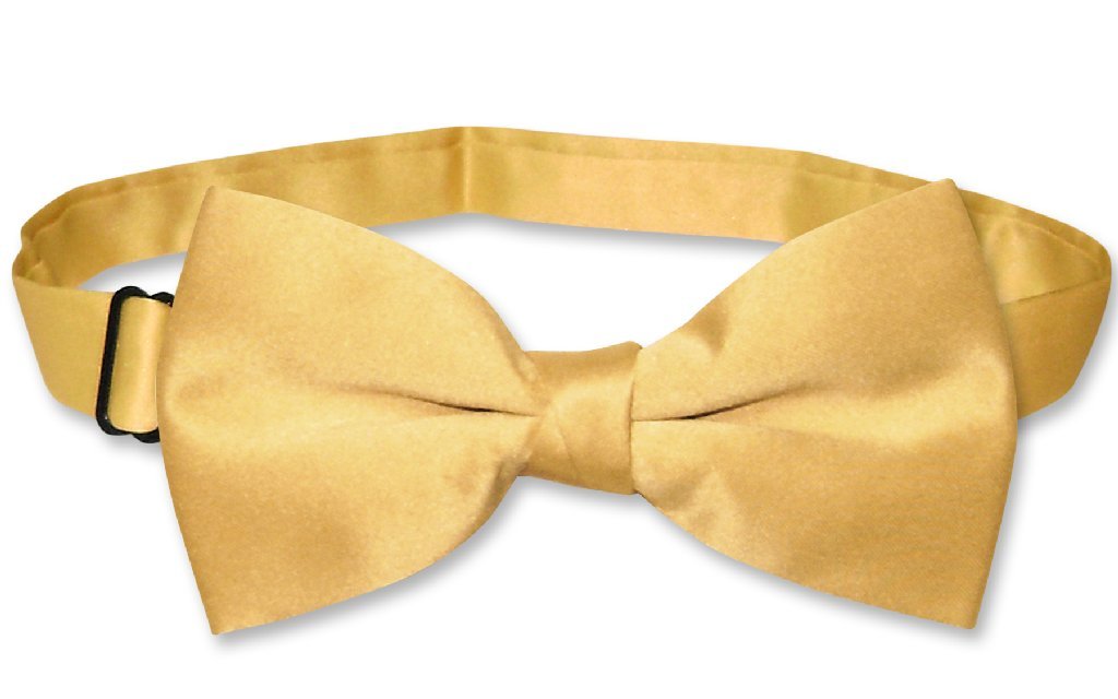 Krisar Enterprises BOWTIE Solid GOLD Color Men's Bow Tie for Tuxedo or Suit