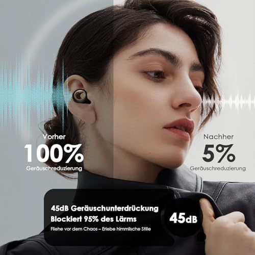Ohrstöpsel zum Schlafen, geräuschunterdrückende Silikon Ohrstöpse, 45 dB, weich und wiederverwendbar, Gehörschutz mit 8 Ohrstücken in 4 Größen (XS, S, M, L)