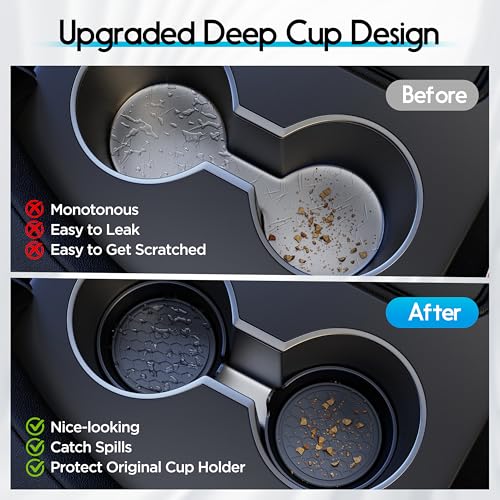 Image of Amooca 4-Pack Car Cup Coaster Silicone Spill-Proof Cup Holder Inserts