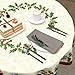 Ancordivo Christmas Round Tablecloth 70 Inch Red Xmas Holly Leaves Berries Pattern Circle Table Cloth Winter Holiday Decorative Table Cover for Kitchen Dinner Home Decor