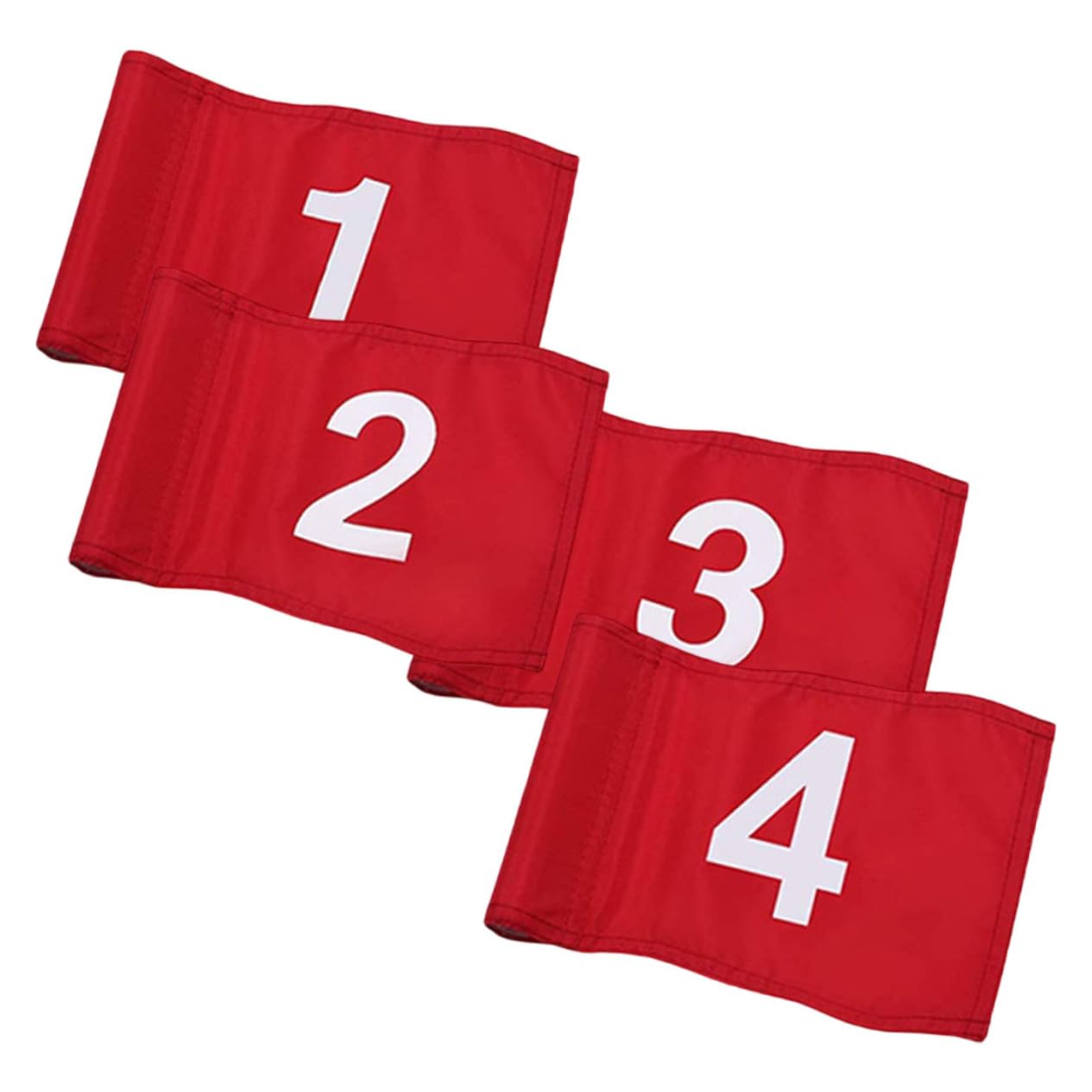 Toddmomy Golf Course Flags 4 Pack Small Sturdy and Weatherproof Numbered Golf Flags for Practice Golfing Tools