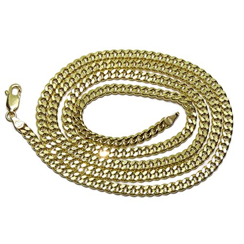 Preciosa cadena de oro amarillo de 18k para hombre modelo barbada plana semi-maciza de 3.5mm de ancha y 60cm de larga con cierre mosquetón de máxima seguridad. Peso; 10.10 gr de oro de 18k