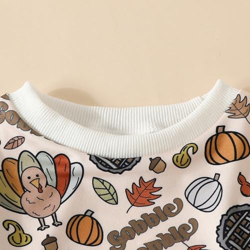 KAGAYD Toddler Baby Boy Girl Halloween Outfit Newborn Pumpkin Pullover Sweatshirt Long Sleeve T-Shirt Tops Fall3