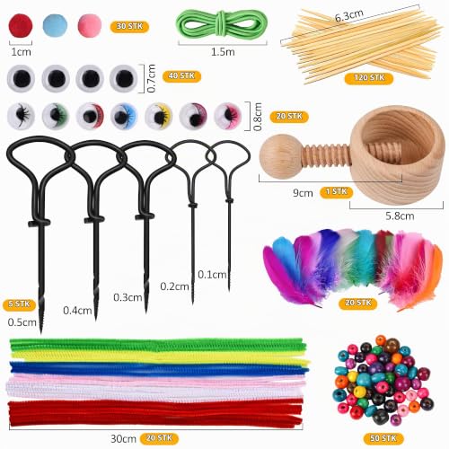 Kastanienbohrer Set, 307 tlg Herbst Kastanien Bastelset mit Kastanienhalter – Ansicht 2