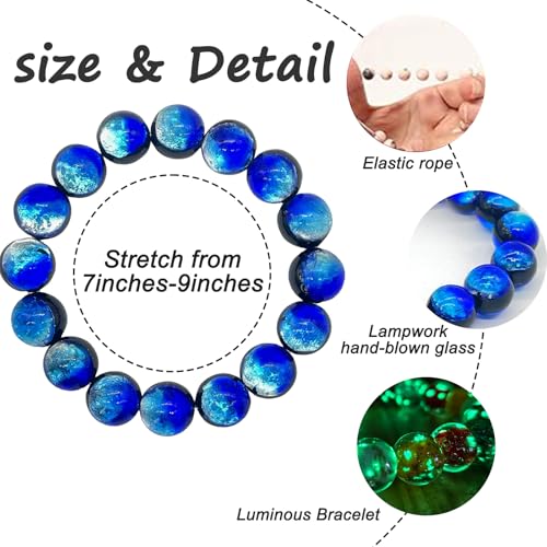 Firefly Glass Bracelet Glow in the Dark Bracelets Planet Themed Glass Bracelet Self Healing Bracelet Encourages Blessing Gifts for Men and Women4