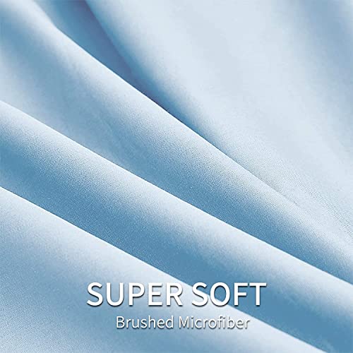 Light Blue Sheets For Queen Size Bed Set - 1800 Thread Count Deep Pocket To 21 Inches Mattress 4 Piece - Premium Bedding Sheets & Pillowcases Collection - Extra Soft #TOP5