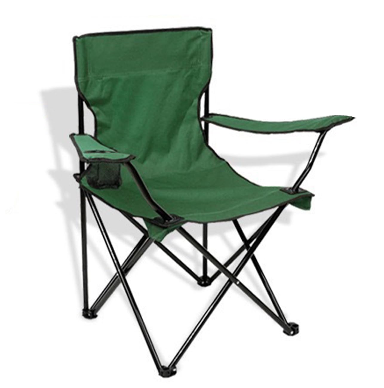 GREATOYAR Silla de Camping, Silla de Exterior, Silla Plegable Ligera, Respaldo, Apoyabrazos, Bolsillo para Tazas, Portátil, Plegable, Carga 100kg, Ideal para Acampada, Jardín, Pesca, Terraza, Verde