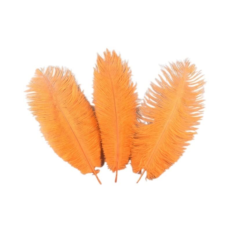 Plumes d'autruche d'artisanat 25-30cm pour la création de bijoux ethniques orange