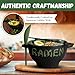 Ceramic Ramen Bowl Set with Chopsticks and Spoon - Microwavable Noodle Bowl Ramen Gift Set - Japanese Bowls for Instant Noodles, Pho, Udon Noodles, Miso Soup - Microwave & Dishwasher Safe (Green,21oz)