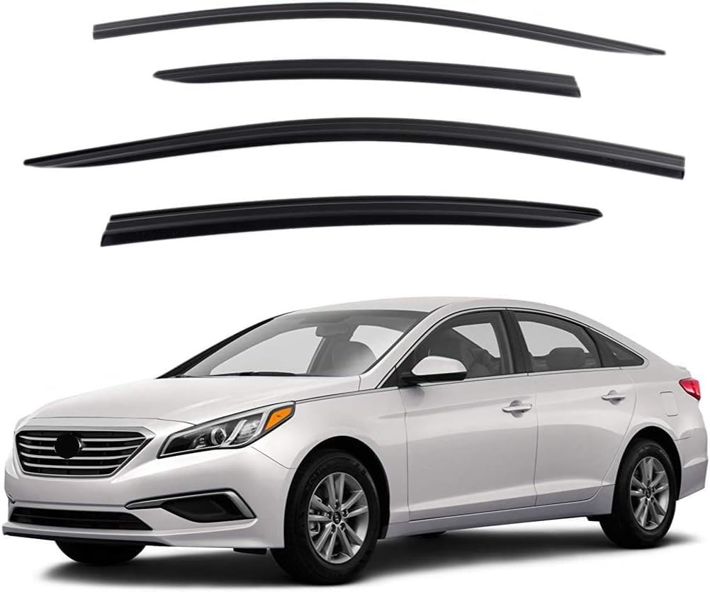 Safe Smoke Window Visor Sun Rain Vent Guard 4 Pcs Set for 2015-2018 Sonata Out Channel Visor
