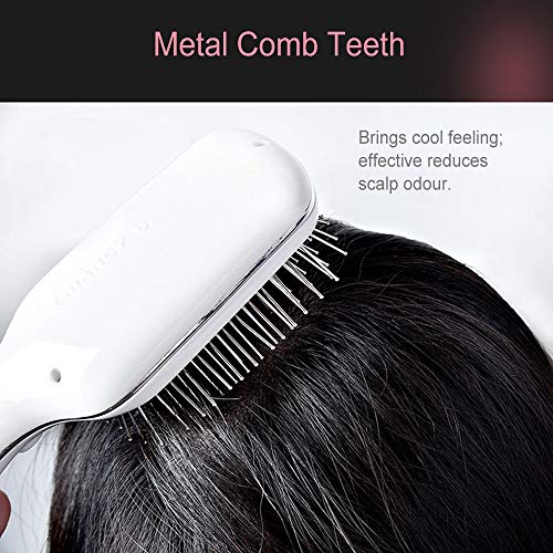 Eastdall Pente de escova de cabelo elétrico portátil de metal antiestático massagem magnética com al