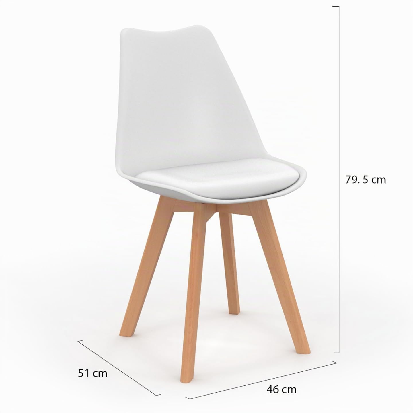 IDMarket SARA - Juego de 4 sillas escandinavas