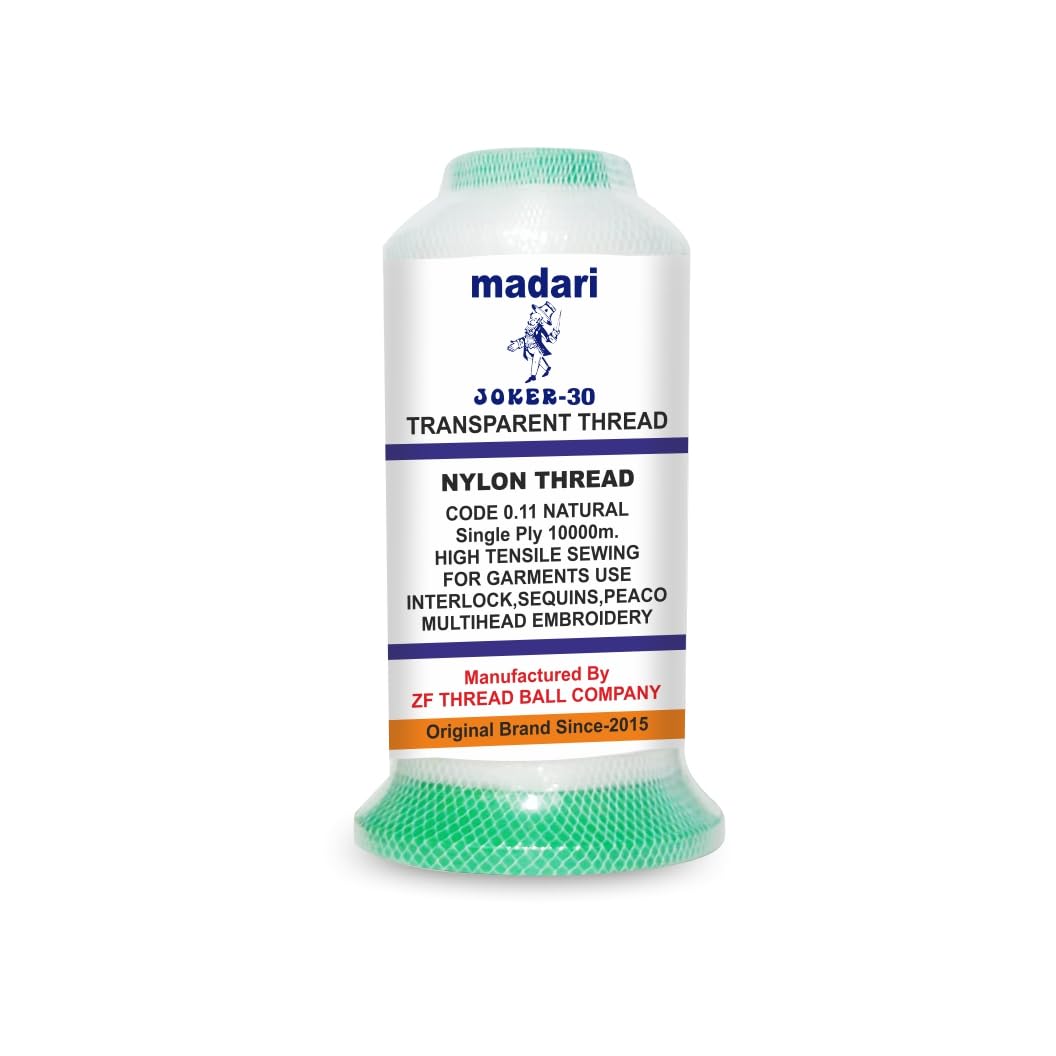 Nylon Thread String Suitable for Saree Pico Stitching, Beading, Jewelry Making, & All Craft Works. Very Thin (Barick) 10000M Rool (Thickness 0.11MM, 5400 Yard)