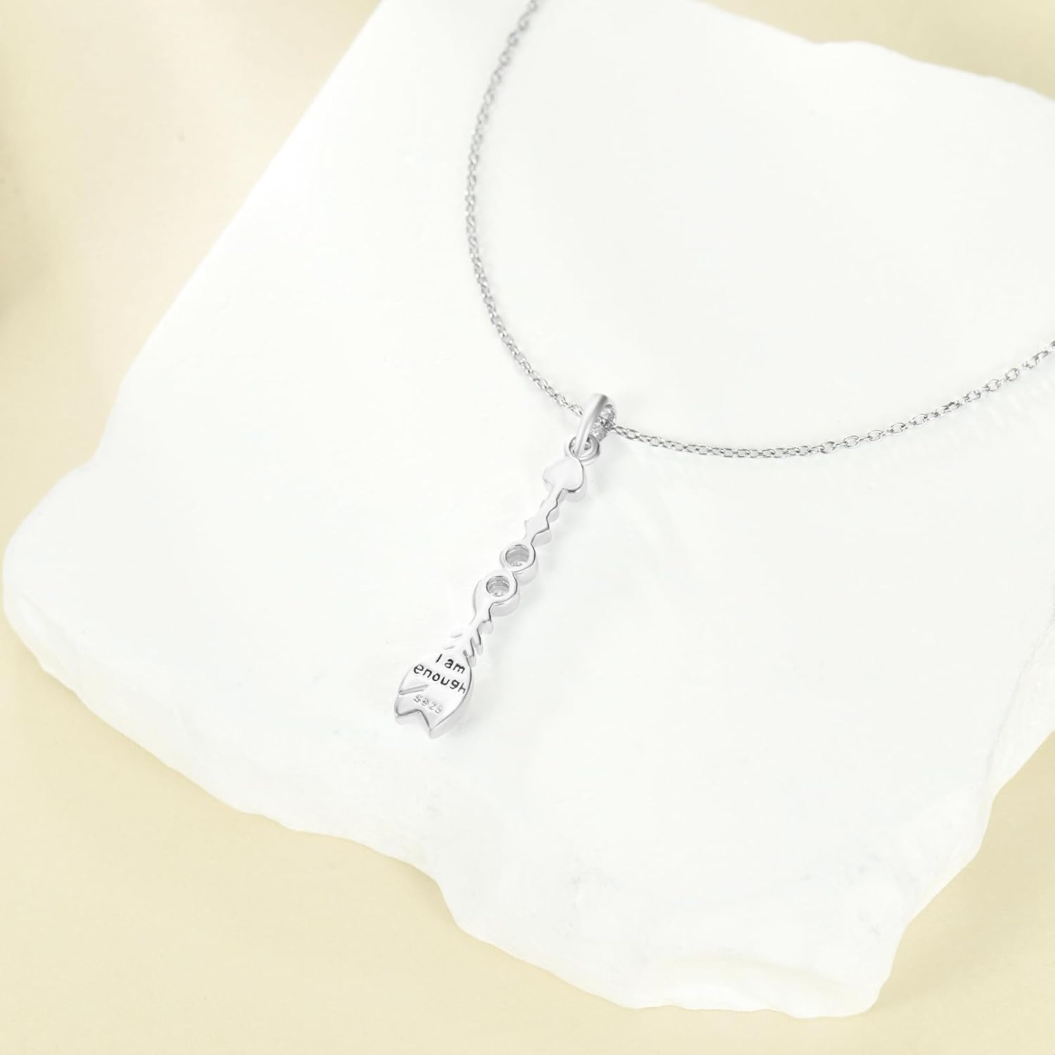 YAFEINI Semicolon Necklace 925 Sterling Silver Arrow Semicolon Pendant Necklace Jewelry Gifts for Women - Image 2