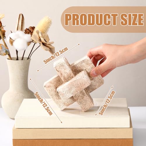 Nudo decorativo 3 enlaces tallado a mano 5 pulgadas diámetro miniatura 2