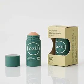 Protetor Solar Mineral OZU FPS 50 Amplo Espectro | 100% Mineral, Muito Resistente à Água e Suor | Não Arde os Olhos | Para Pele Sensível e Uso Esportivo (ELARA)