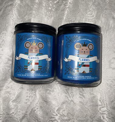 Generic 2 Flannel Single Wick Candles Bundle Of 2 Bath Body 7 Oz Each cover