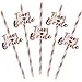 48 Stücke Rose Gold Papier Strohe mit Team Bride Flaggen Team Bride Strohhalme Strohhalme Rose Gold Strohhalme Braut Dusche Papier Strohe Bachelorette Zubehör Braut Party Geschirr