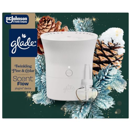 Glade Scent Flow PlugIns Air Freshener Starter Kit, Twinkling Pine & Cedar, 1 Device + 1 Refill, 0.67 fl oz - image 1