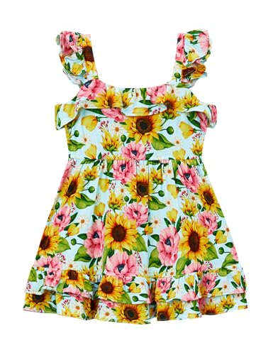 Bamboo Viscose Girls' Dresses Toddler Sleeveless Ruffle Girls Summer Dress