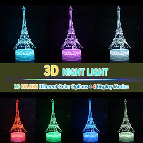 50% Off 3D Eiffel Tower Lamp with Remote & 16 Colors - Image 3