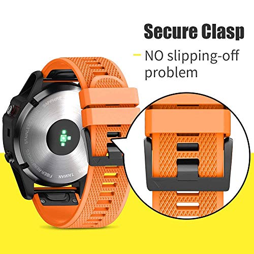Image of NotoCity Compatible Fenix 5X Watch Bands 26mm Silicon Watch Strap for Fenix 5X /Fenix 5X Plus /Fenix 6X /Fenix 6X Pro /Fenix 3 /Fenix 3 HR /Descent MK1 /D2 Delta PX /D2 Charlie for Men Women