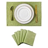 Home Brilliant Placemats Set of 6 Heat Resistant Dining Table Place Mats Kitchen Table Mats for...