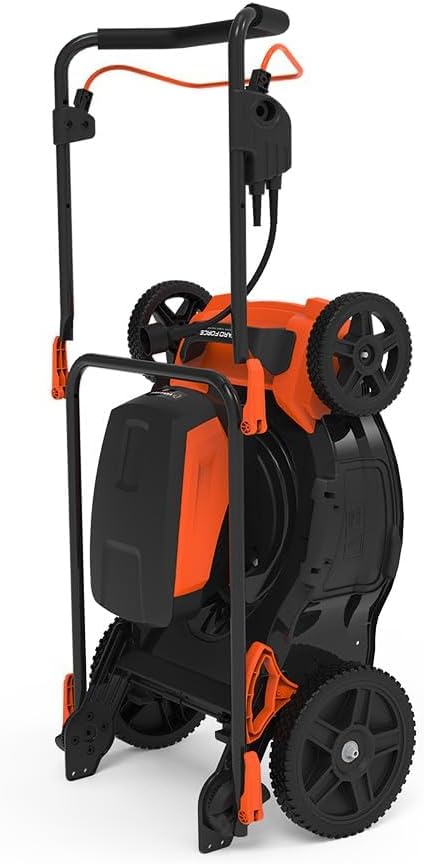 Miniatura 9 de Yard Force Cortacésped eléctrico de 19 pulgadas YF1518-3N1, plataforma de metal de 19 pulgadas, altura de corte central de 1-3 pulgadas, rueda