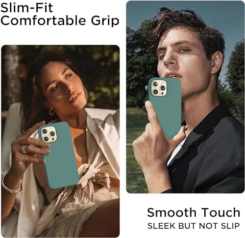 Image of Back Cover for iPhone 13 Pro Case,[Military Shockproof Protection] Liquid Silicone Case with [Soft Anti-Scratch Microfiber Lining for iPhone 13 Pro (Dark Turquoise)