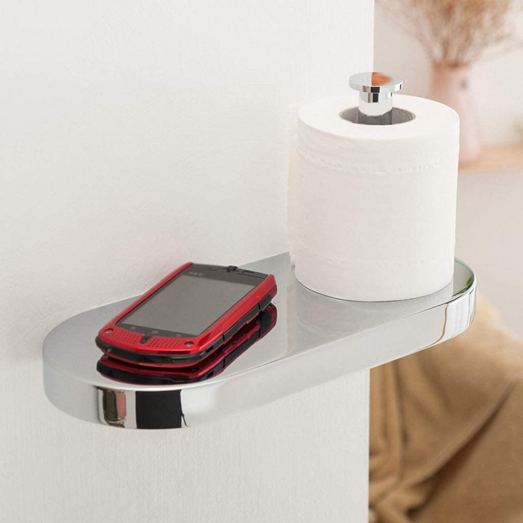 SXHRR Porta Carta igienica Portarotolo in Acciaio Inossidabile,portarotolo per Bagno a Parete,portarotolo con Supporto per Telefono Cellulare