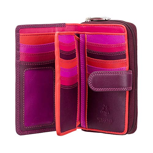 Visconti RIO 13 Ladies Large Soft Leather Purse/Wallet (Plum/Fuschia)2
