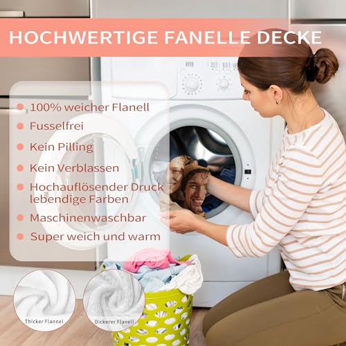 Easycosy personalisierte Decke für Paare - Geschenke für Sie Frauen Benutzerdefinierte Bild ersonalisierte Foto Kuscheldecke für Freundin… – Ansicht 3